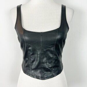 Altar’d State Faux Leather Corset Style Tank Top Cropped Size Small Women's
